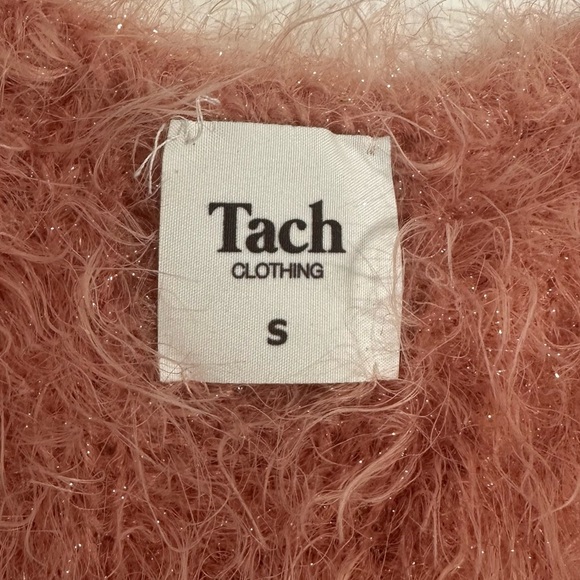 TACH Pink Boxy Crop Top with Fuzzy Texture Size S - Picture 5 of 13
